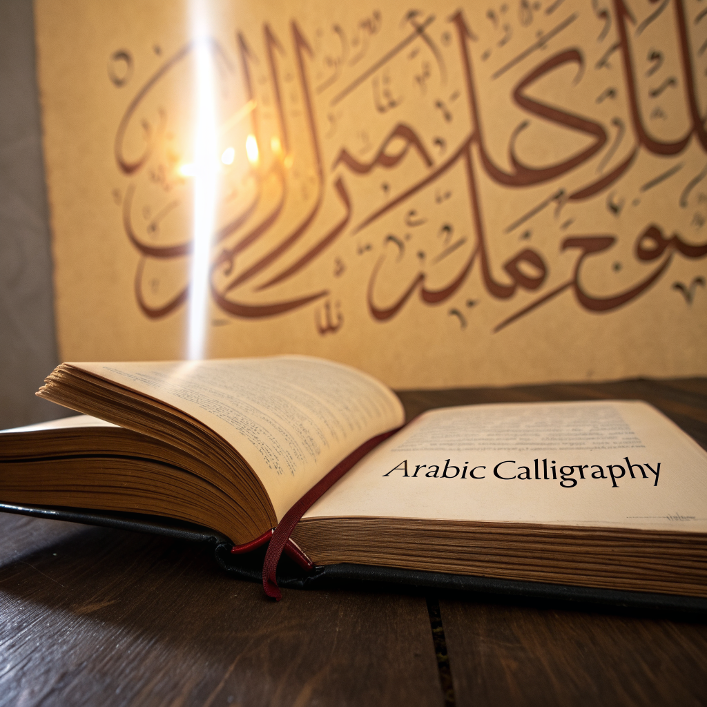 Close-up of traditional Moroccan calligraphy and manuscripts