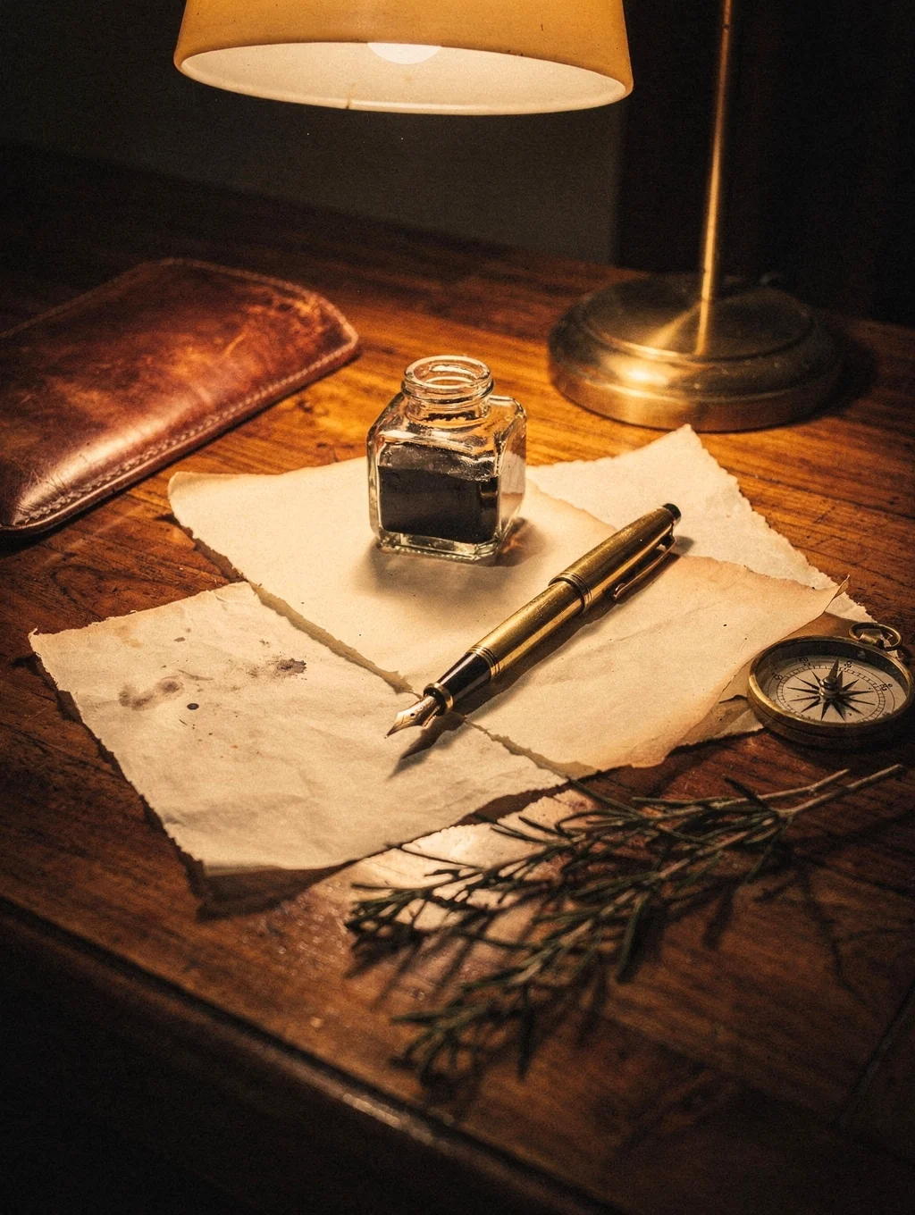 Editorial photography of a traditional Moroccan study space with parchment documents and architectural details